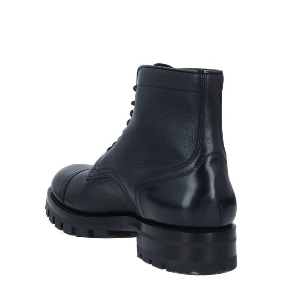 NIB $1475 Santoni Black Calf Leather Goodyear Mens Combat Boot US 11-11.5/UK 10 main image 6